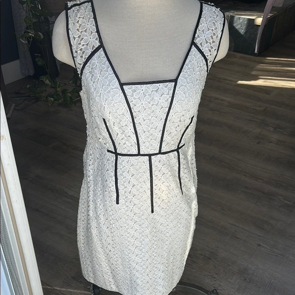 Yoana Barashi beautiful laci dress with black trim
